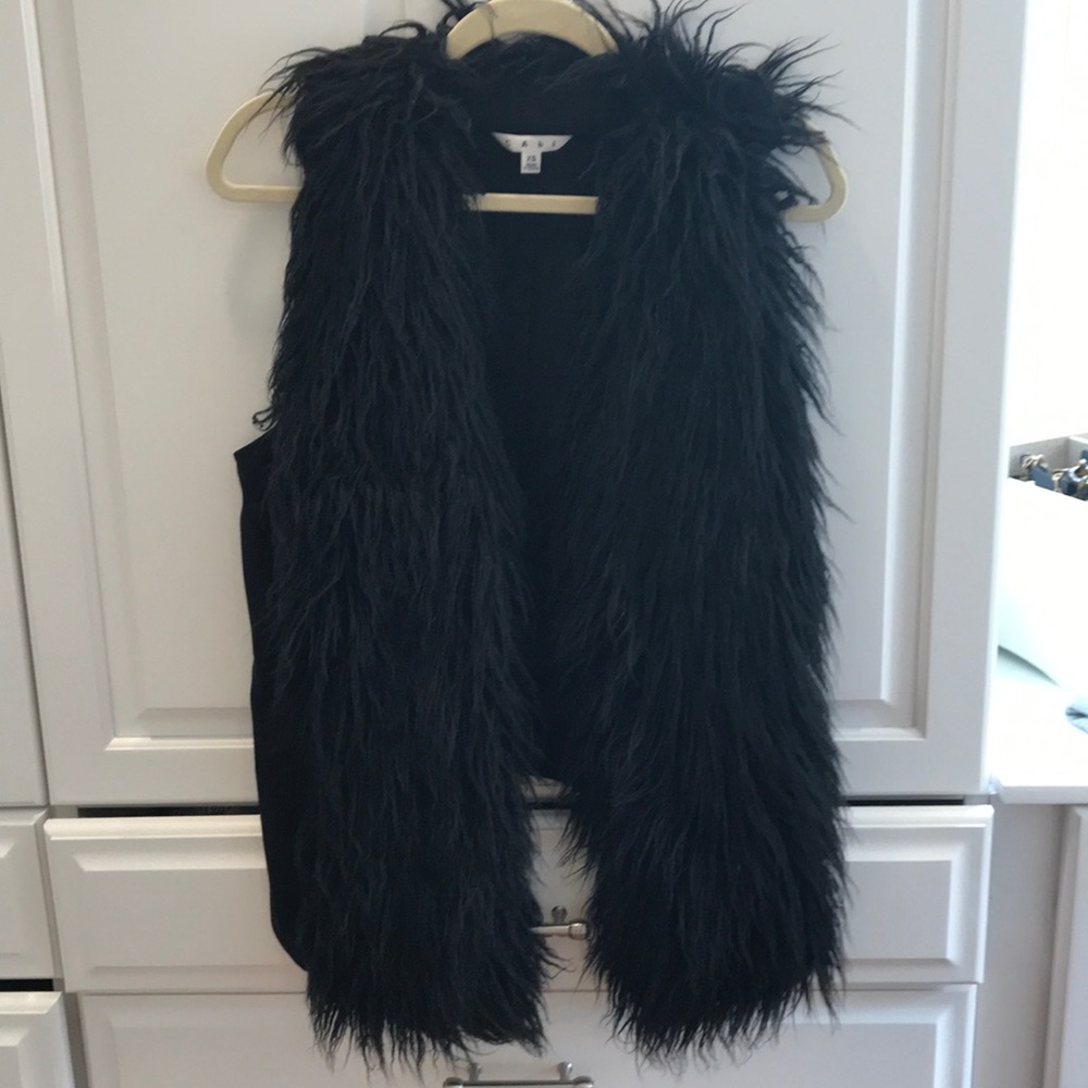 Black Faux Fur Vest